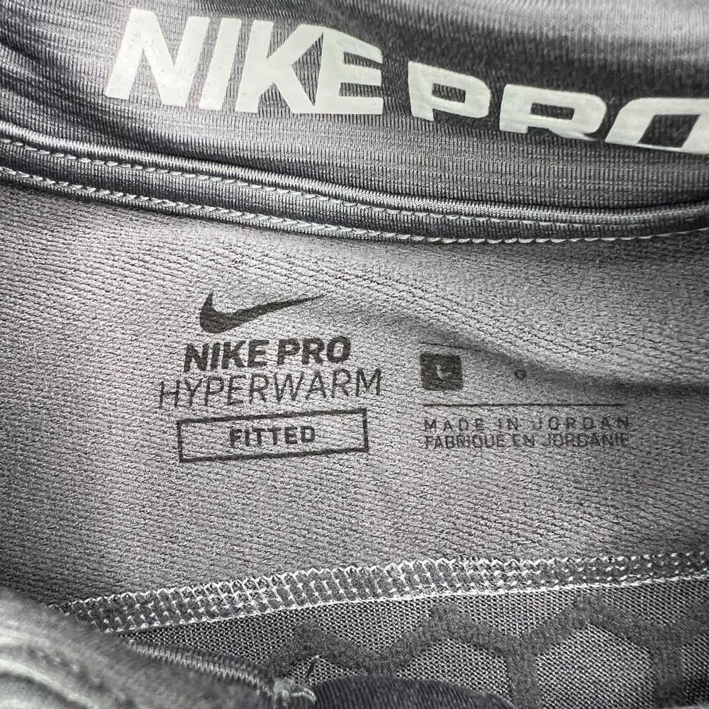 Nike Pro Hyperwarm Pullover Mens Large Gray Quart… - image 5